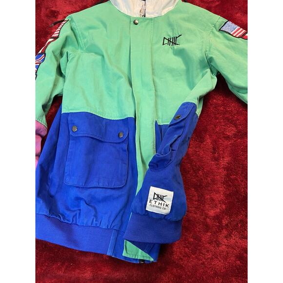 Ethik Worldwide Limited Release Small Rainbow Twill Hood Jacket Coat Y2K Patches - Picture 5 of 13